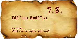 Tálos Beáta névjegykártya